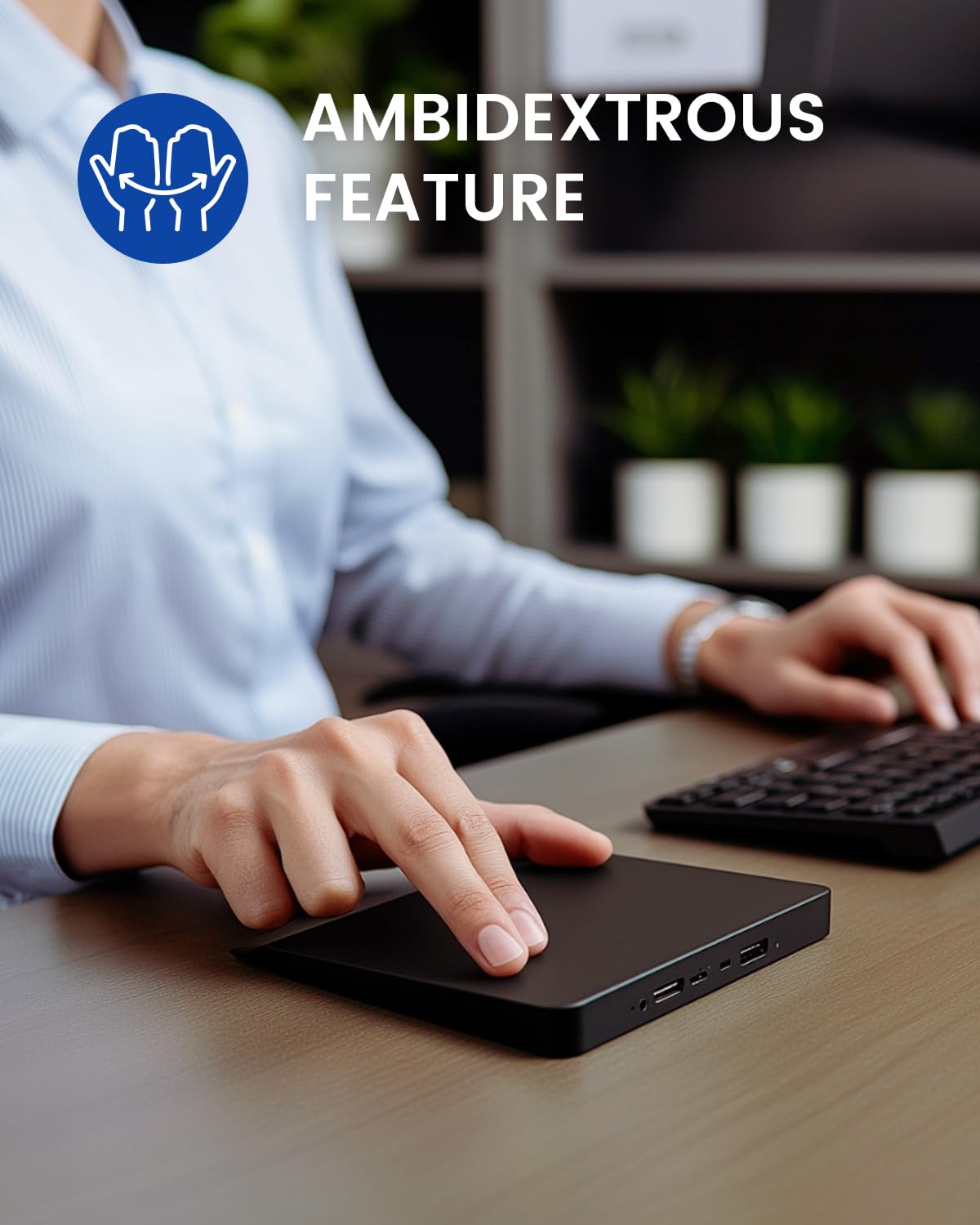 Precision Touchpad - The Ultra-Slim Wireless Touchpad with Dual-Mode Connectivity.