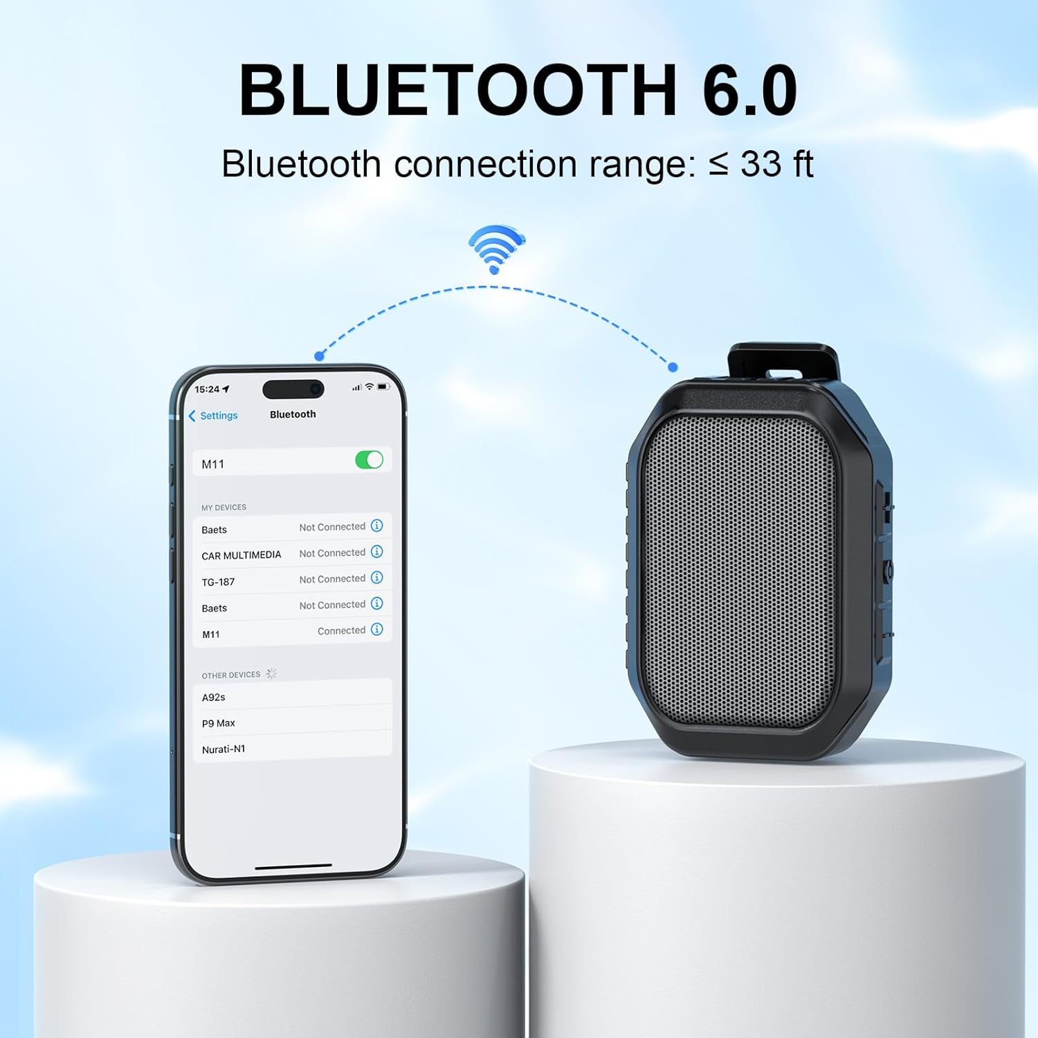 The Ultra-Portable IP67 Bluetooth Speaker with ENC Clarity.