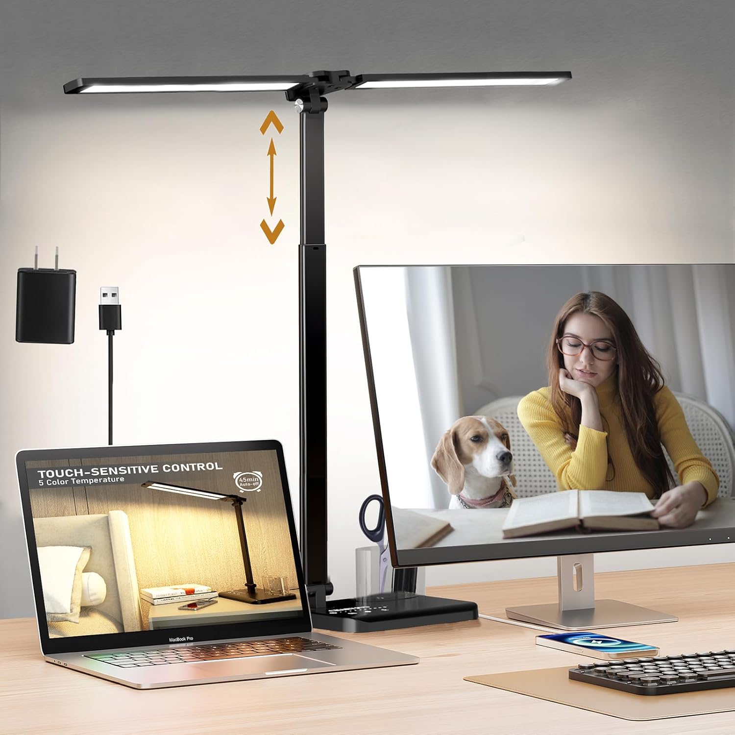 Architect Pro - The Dual-Swing LED Architect Lamp with 50 Lighting Modes Integrated USB Charging.