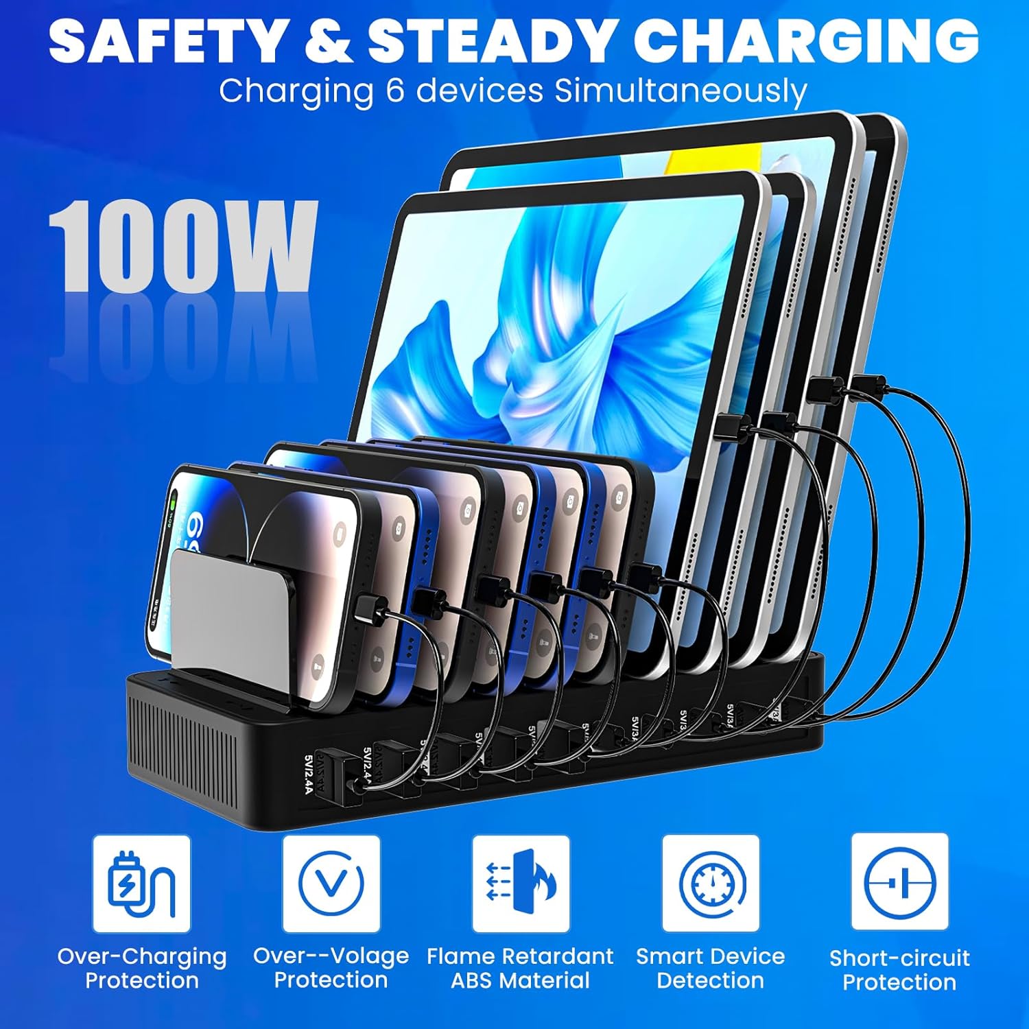 PowerStation 100W - The 100W Smart-IC Multi-Device Charging Station.