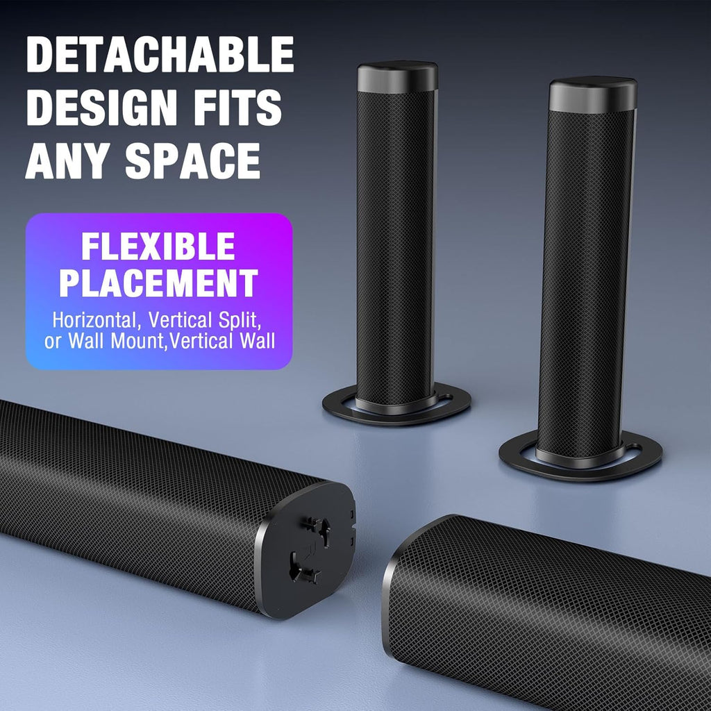 Puriom Duo - The 100W 2-in-1 Detachable Soundbar for the Ultimate Home Cinema.